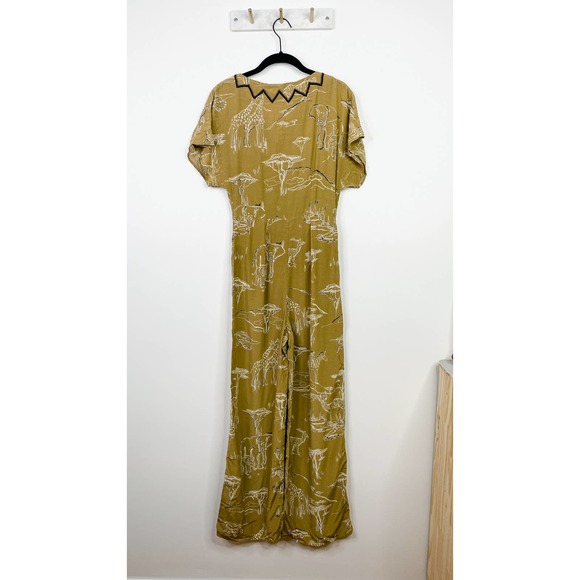 & OTHER STORIES safari print tan white jumpsuit size 0 - Picture 3 of 8